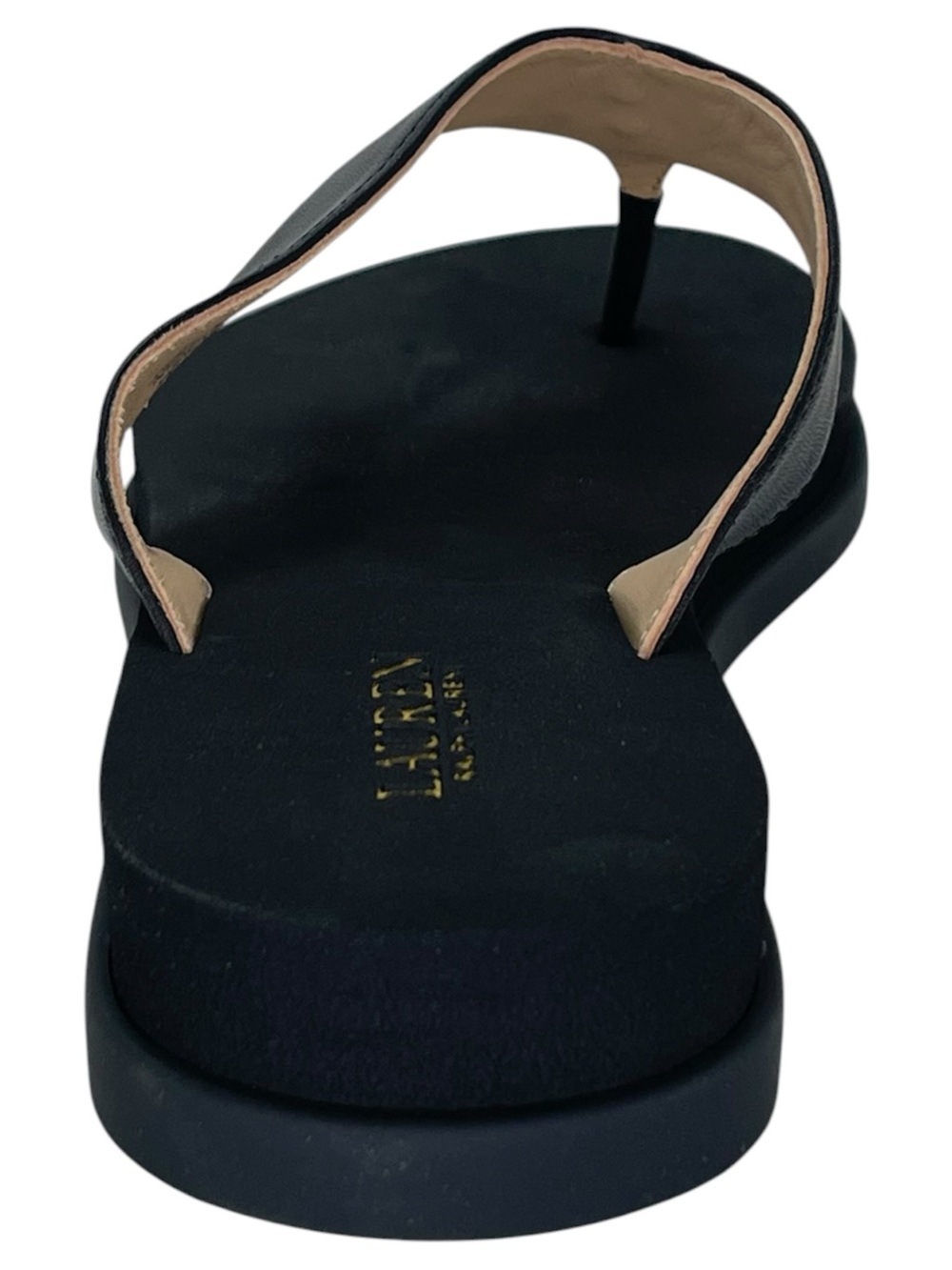 Lauren Ralph Lauren Regina Black Nappa Leather Womens Thong Sandals Size 10M - Picture 4 of 10